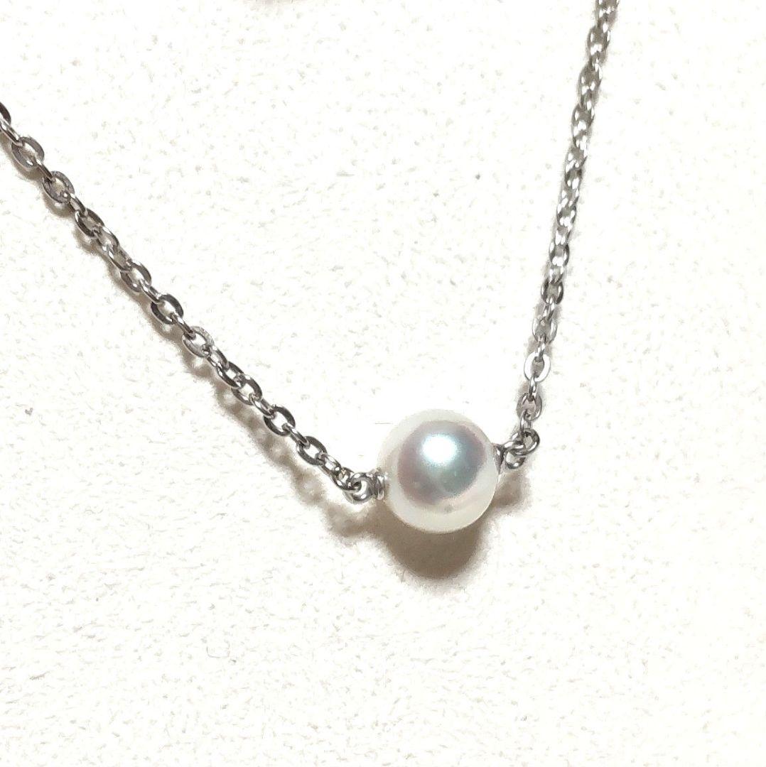新品同様♡MIKIMOTO♡ミキモト♡1粒パール♡シンプルネックレス♡シルバー製