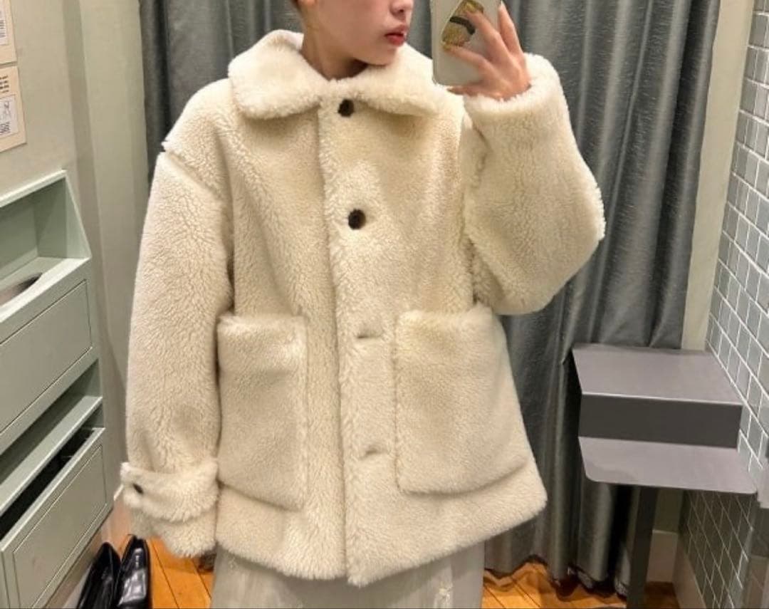 RAY BEAMS ボア ビッグ ポケット ハーフ コート