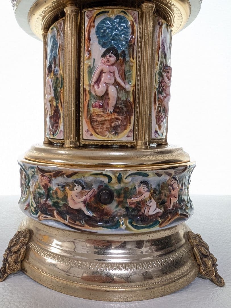 【美品 動作確認済み】REUGE リュージュ★陶器製★オルゴール★口紅タバコ入れ