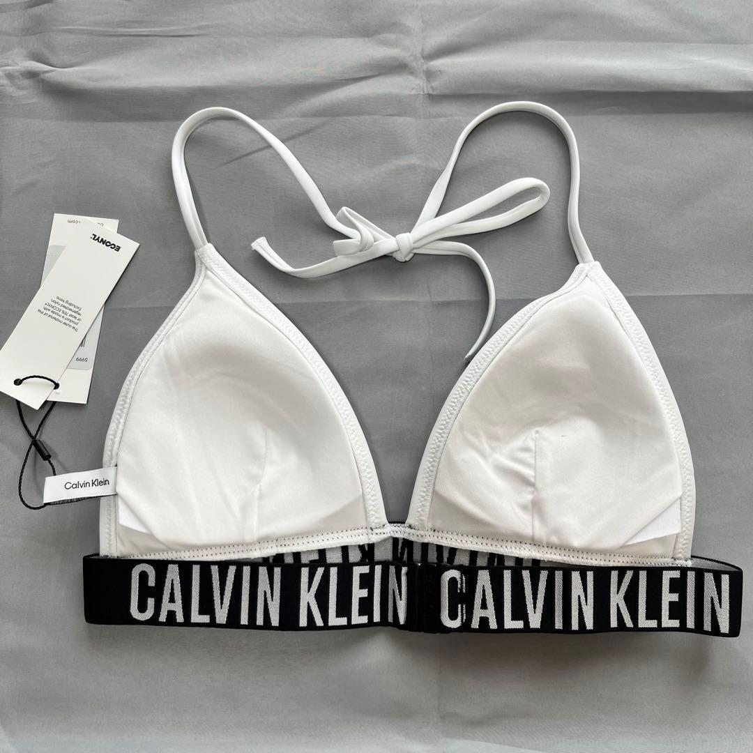 カルバンクライン スイムウェア ロゴ ホワイト 水着 ビキニ S