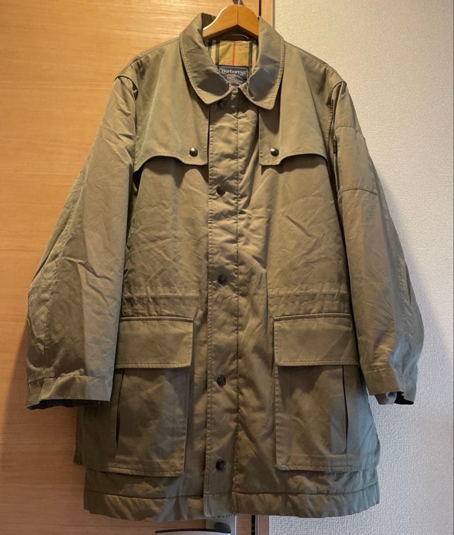 80's90's英国製別注【バーバリー×マルゼン】玉虫色ハーフコートカバーオール