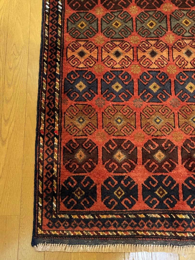 トライバルラグ　マルダリ　バルーチ族　ヴィンテージラグ　美品
