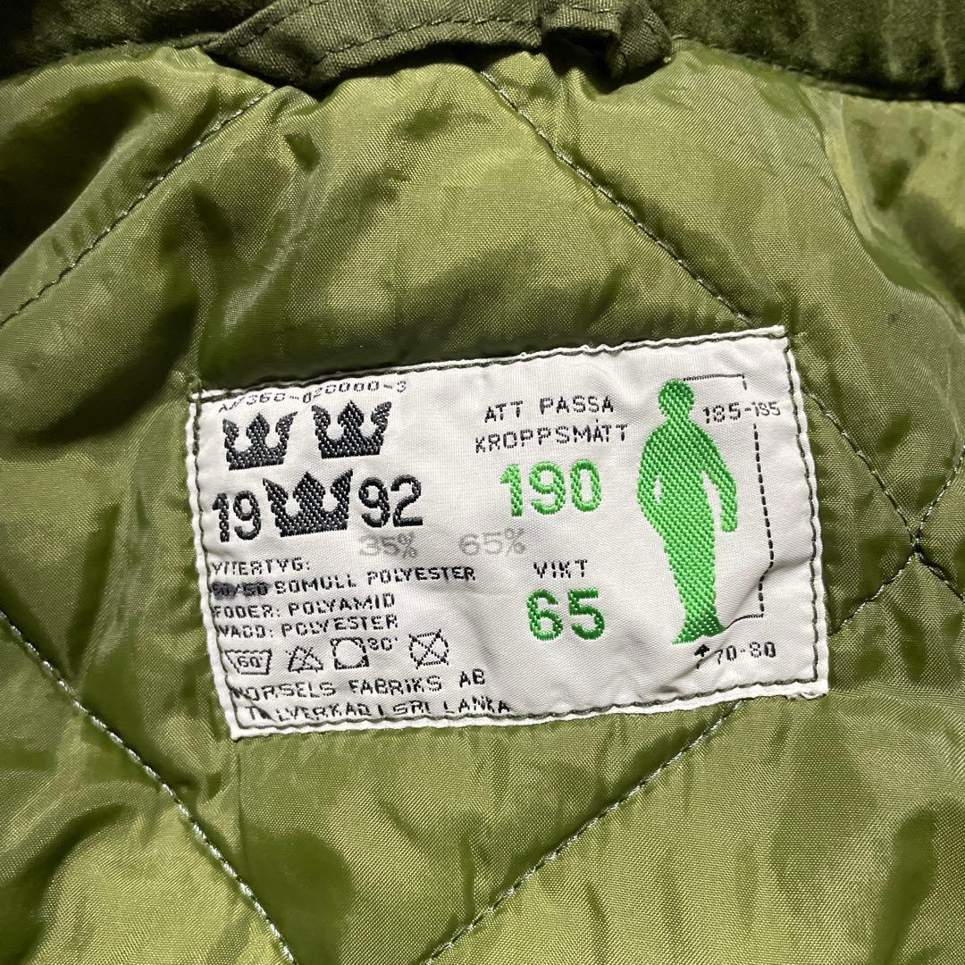 中綿 スウェーデン軍 M90 190/65 コールドウェザーパーカー ミリタリー