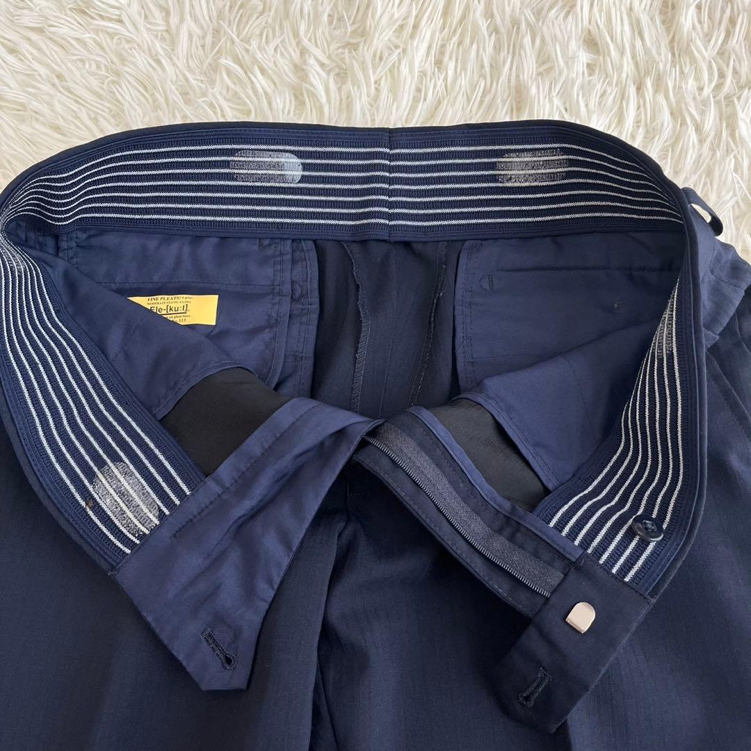 【美品】ビジネススーツ　セットアップ　スリーピース　ネイビー　ストライプ　YA6