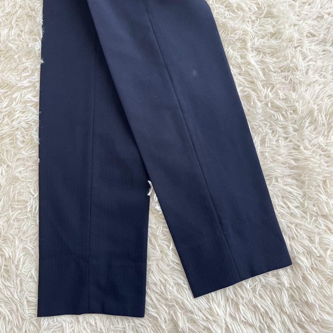 【美品】ビジネススーツ　セットアップ　スリーピース　ネイビー　ストライプ　YA6