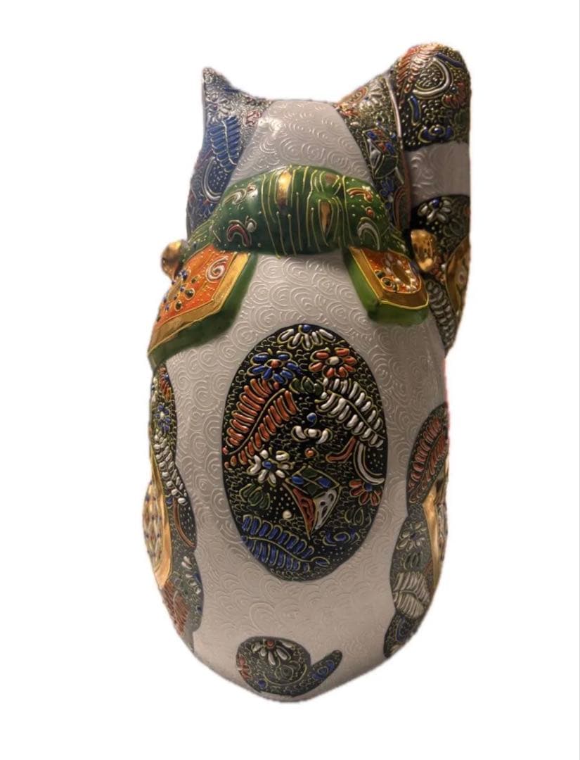 九谷焼 招き猫 陶器製 置物 高さ25cm