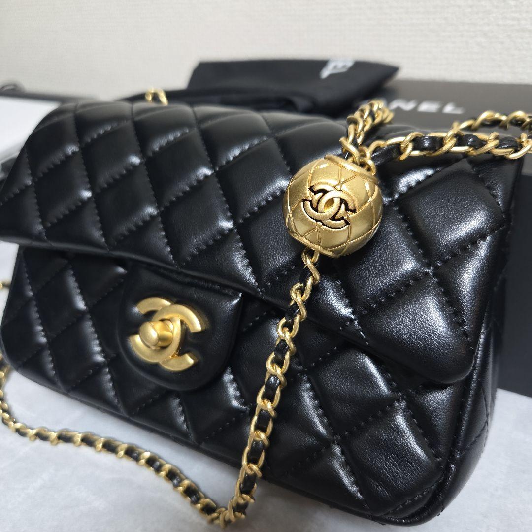 黒 レザー キルティング バッグ