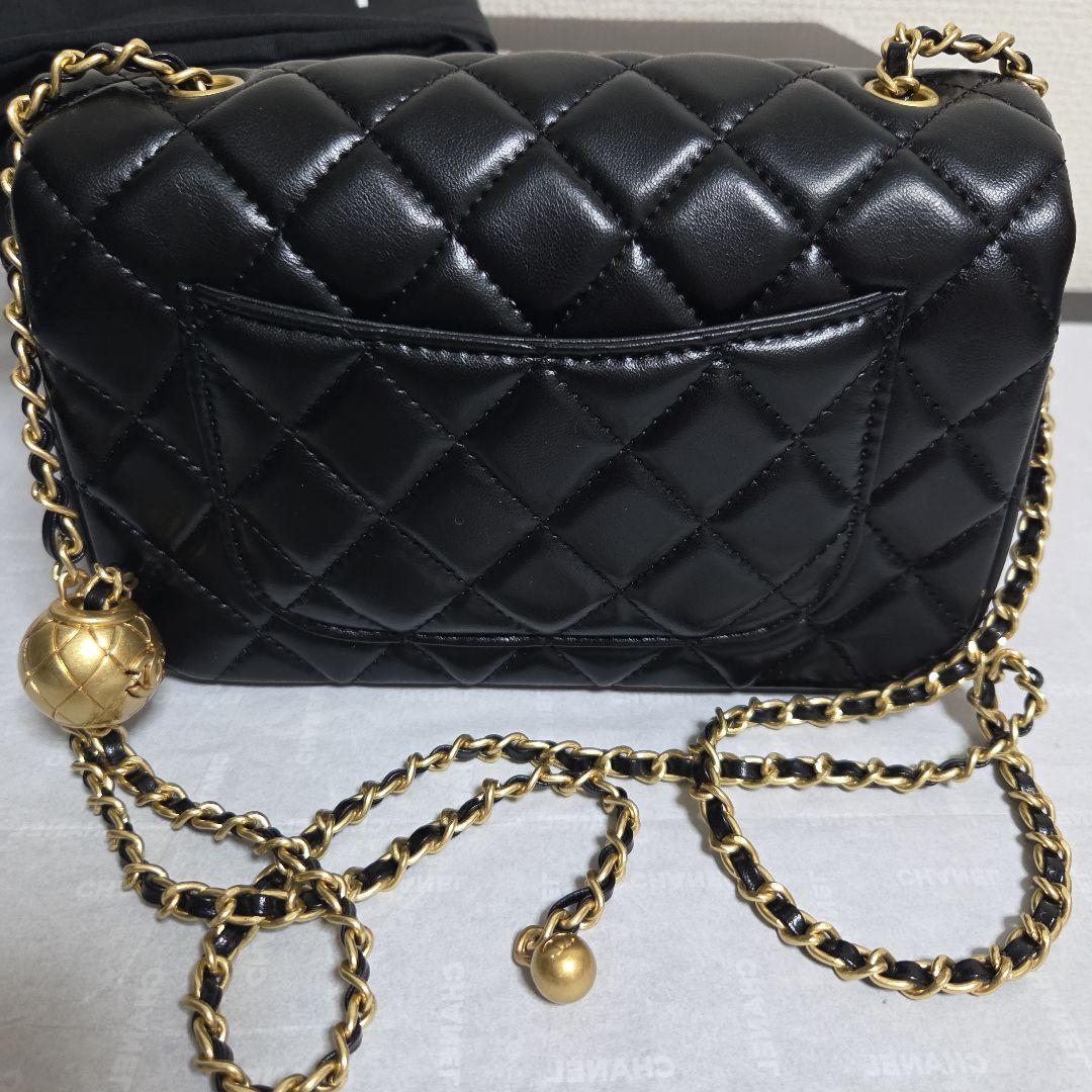 黒 レザー キルティング バッグ