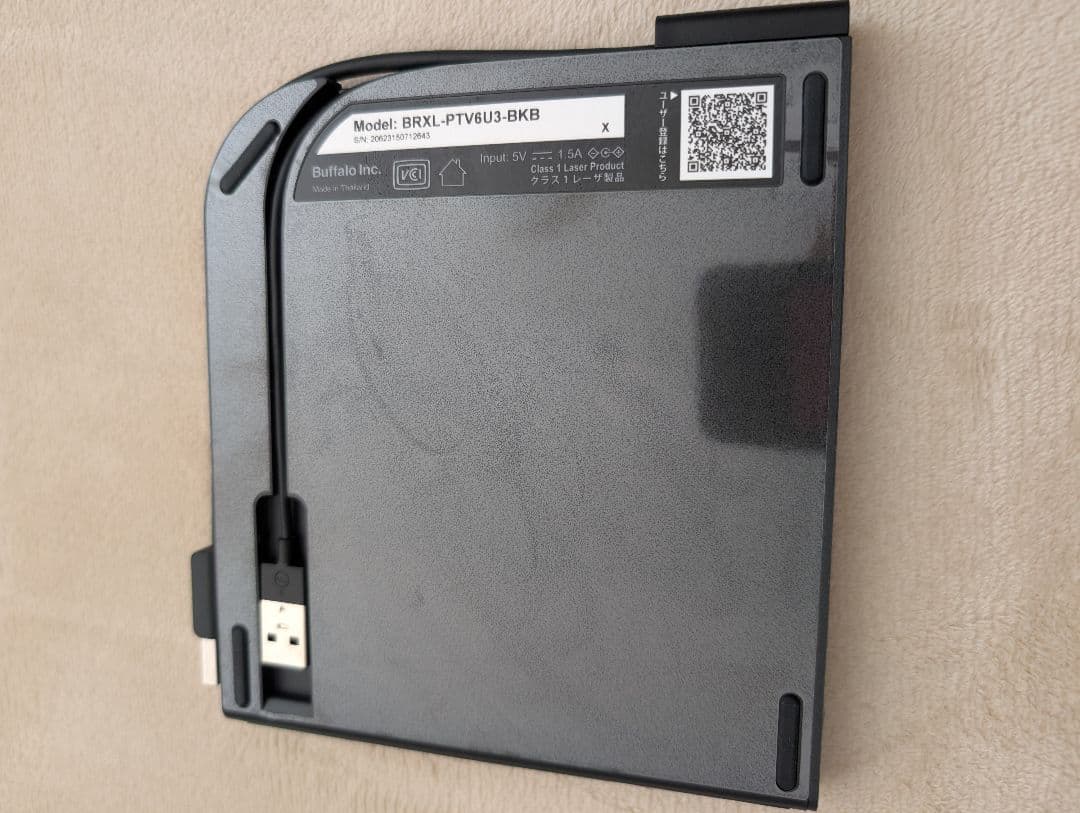 ポータブルBlu-rayドライブ BRXL-PTV6U3-BKB BUFFALO