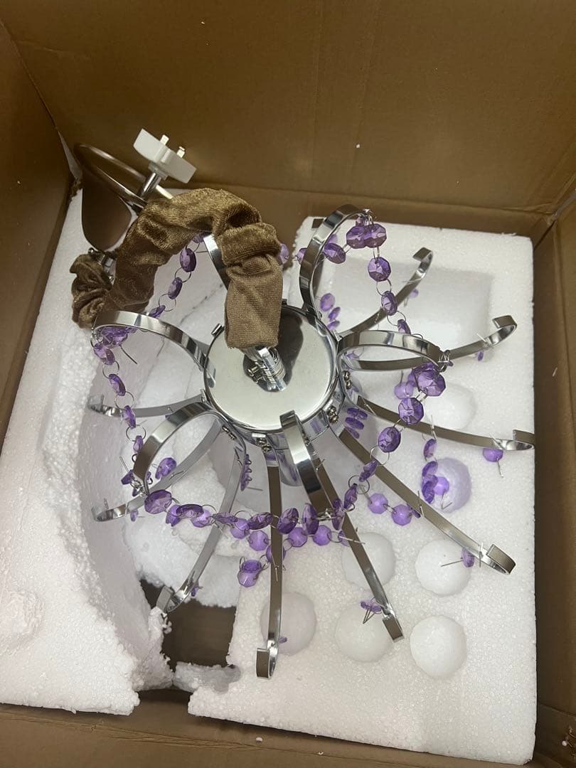 み*る様 紫色クリスタルシャンデリア