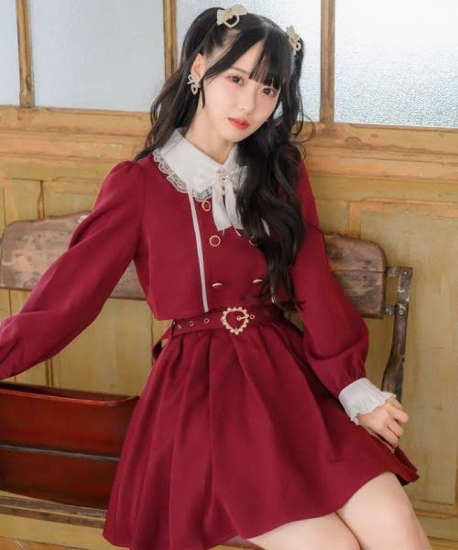 ROJITA ツーピー風ダブルボタンワンピース