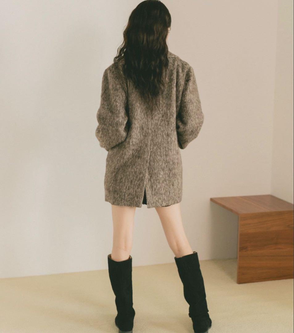 VANNIE U ミックスシャギーテーラードジャケットコート