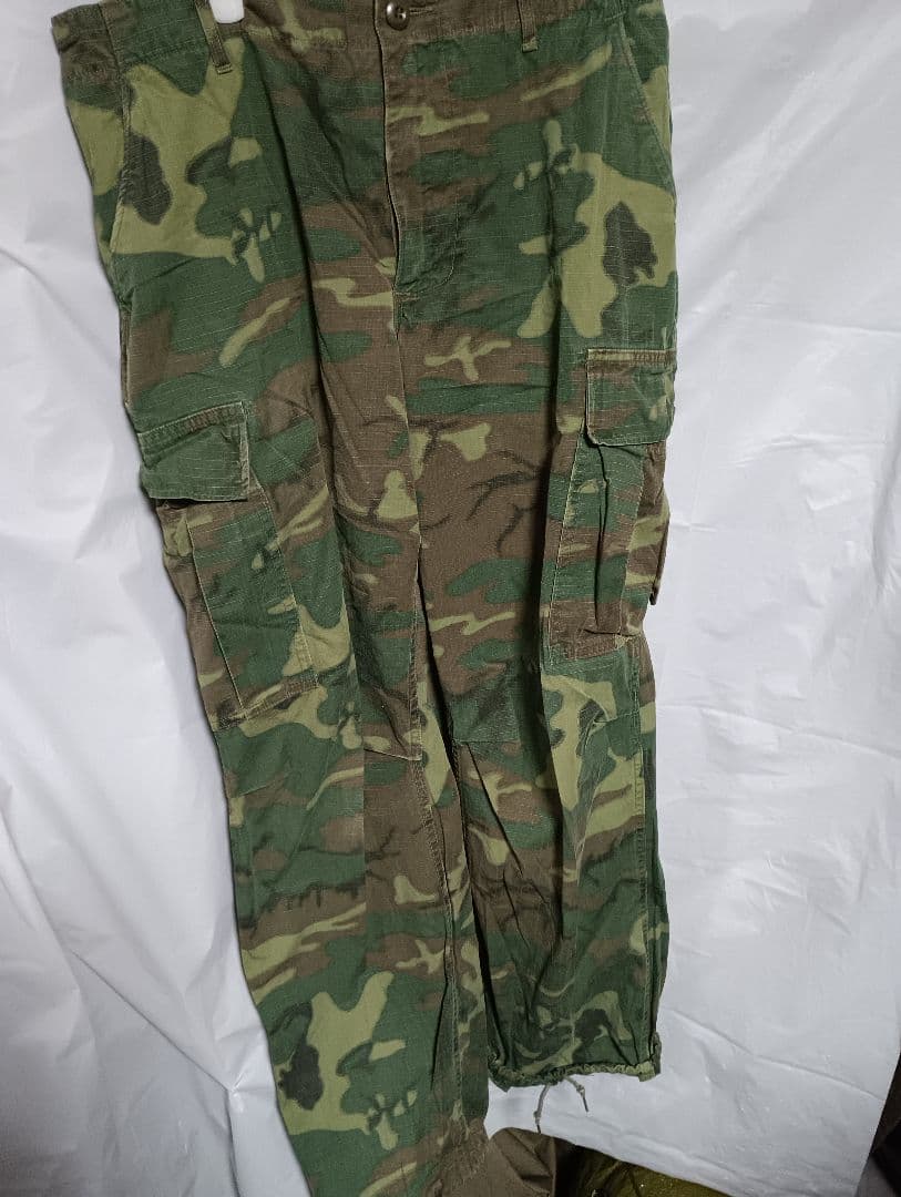 ベトナム戦争米軍ジャングルファティーグ4thEDRLグリーンリーフカモ上下セット