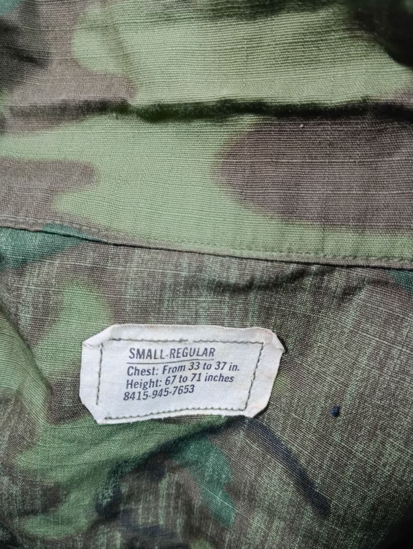 ベトナム戦争米軍ジャングルファティーグ4thEDRLグリーンリーフカモ上下セット