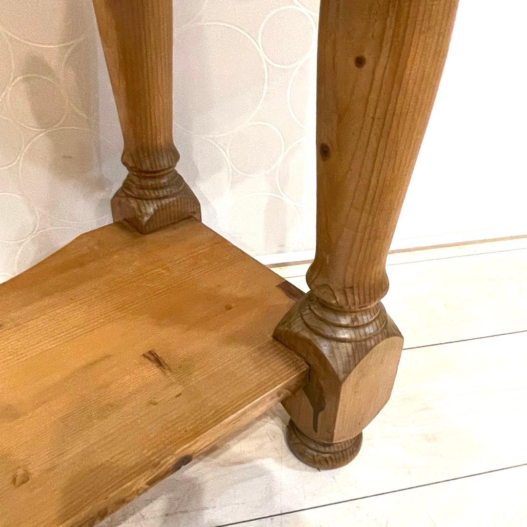 天然木 サイドテーブル　飾り棚 パイン材 カントリー コンソール キャビネット