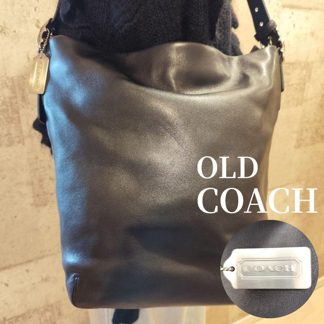 【美品】オールドコーチ ショルダー A4 バケツ型 ブラック COACH