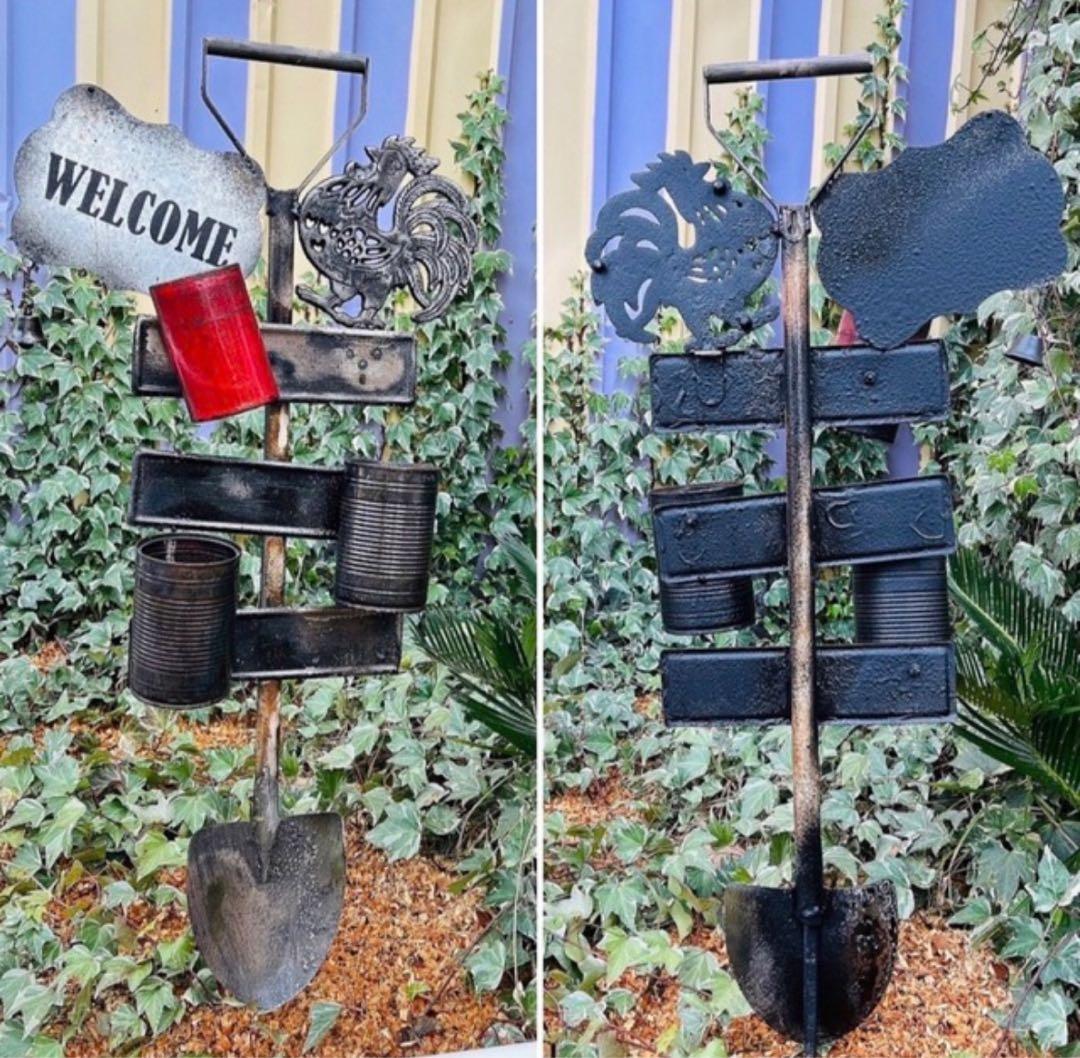 手作りのガーデンピック（スコップ型） ガーデンオーナメント ウェルカムボード