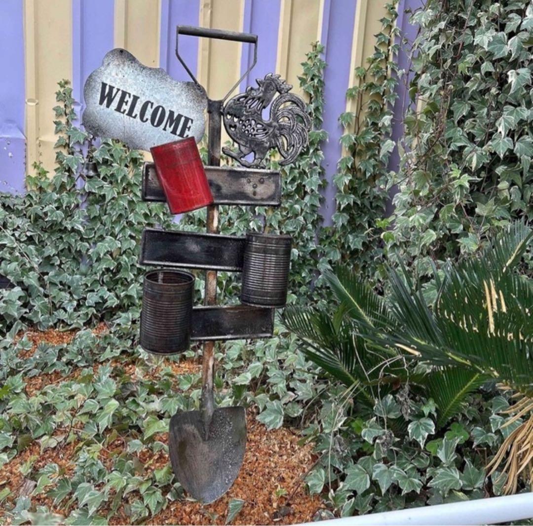 手作りのガーデンピック（スコップ型） ガーデンオーナメント ウェルカムボード