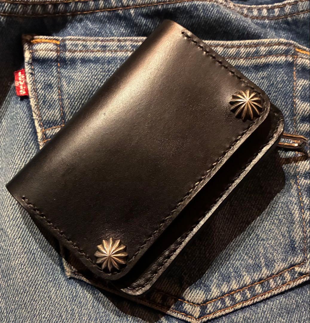 トラッカーウォレット　ショートサイズ　シルバー925アポロコンチョカスタム