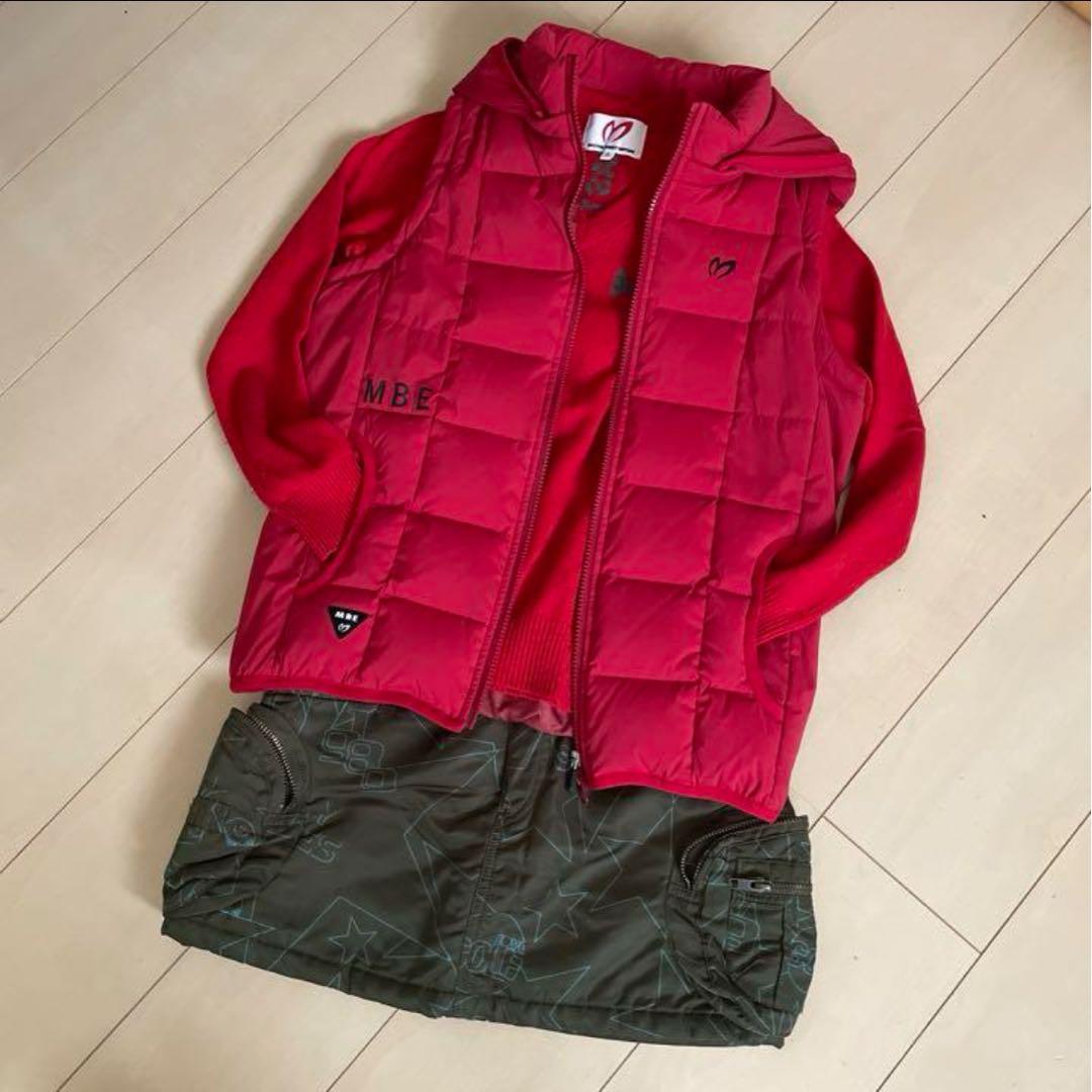 MASTER BUNNY　ダウンジャケット　長袖　ベスト　2ウェイ　赤　完売品