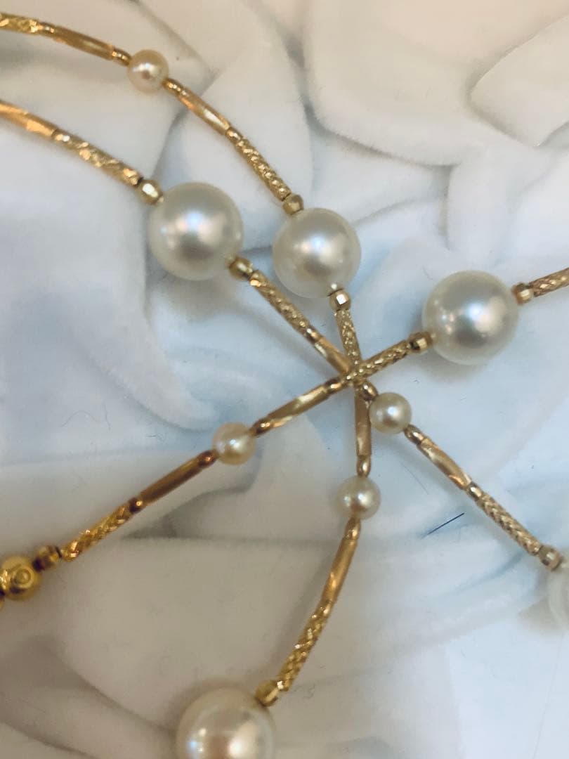 パールk18ステーションネックレス