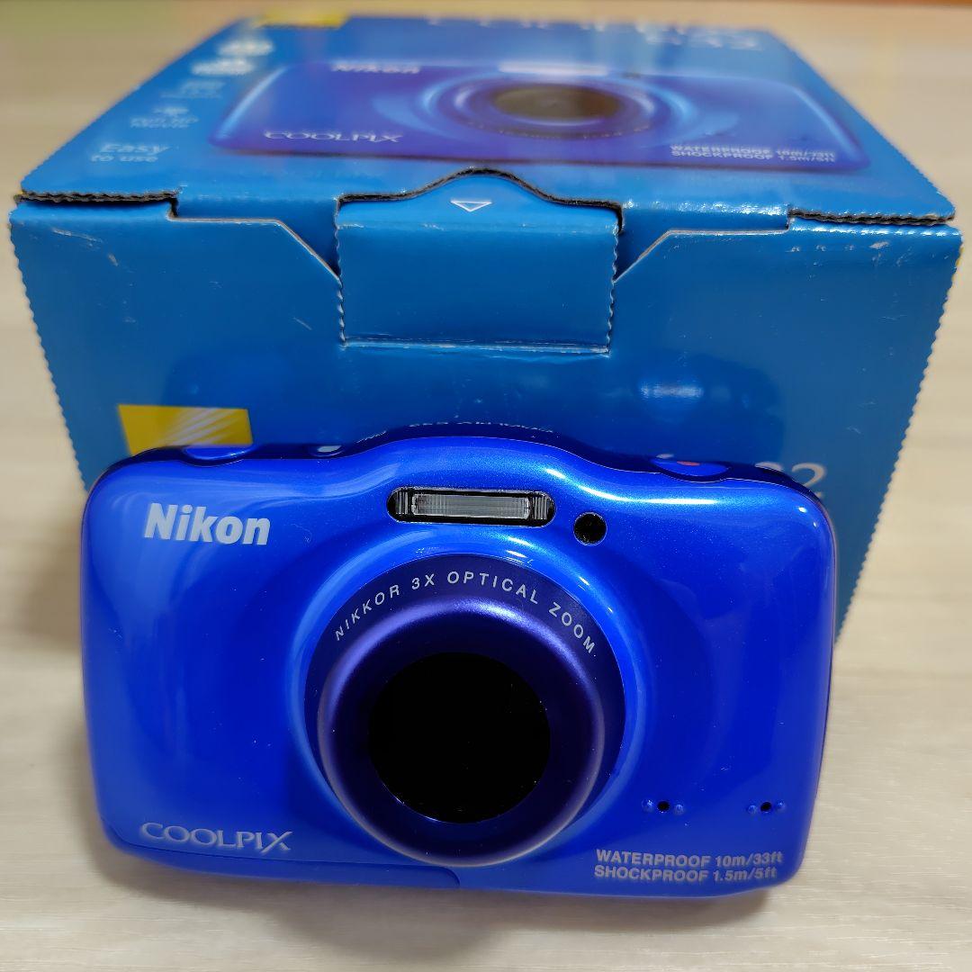 NIKON COOLPIX S32 青 防水