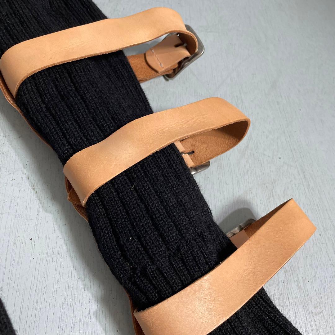 美品◆希少◆LIMI feuリミフゥ◆レザーレッグウォーマー◆サイズフリー