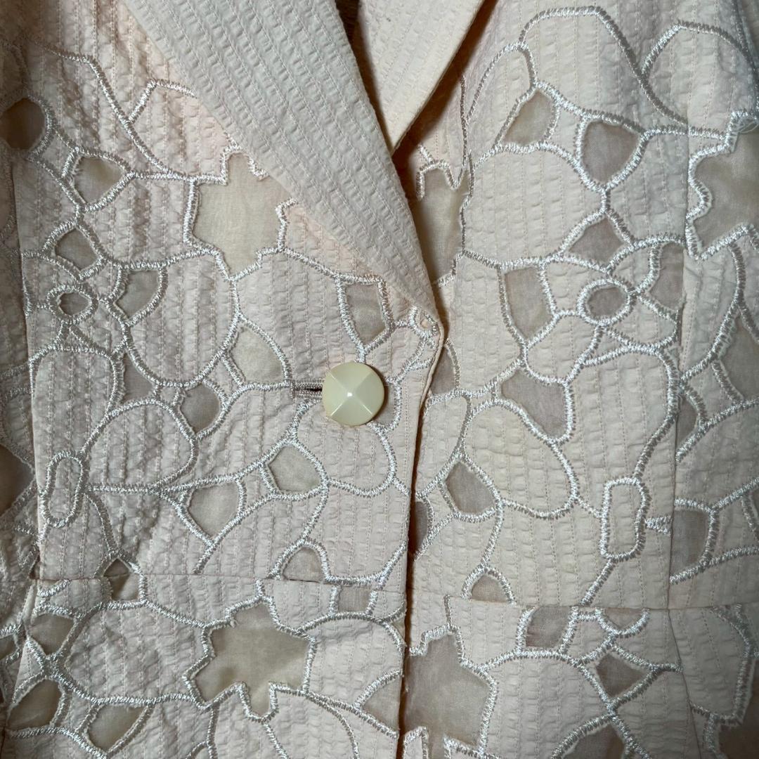 YUKI TORII 刺繍 シルクガーゼ シアサッカー ジャケット N1819