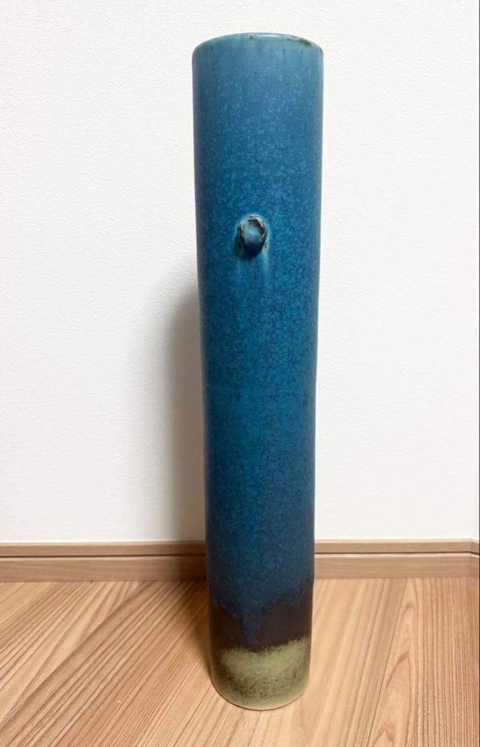 信楽焼　ブルー　大型 投入 花器