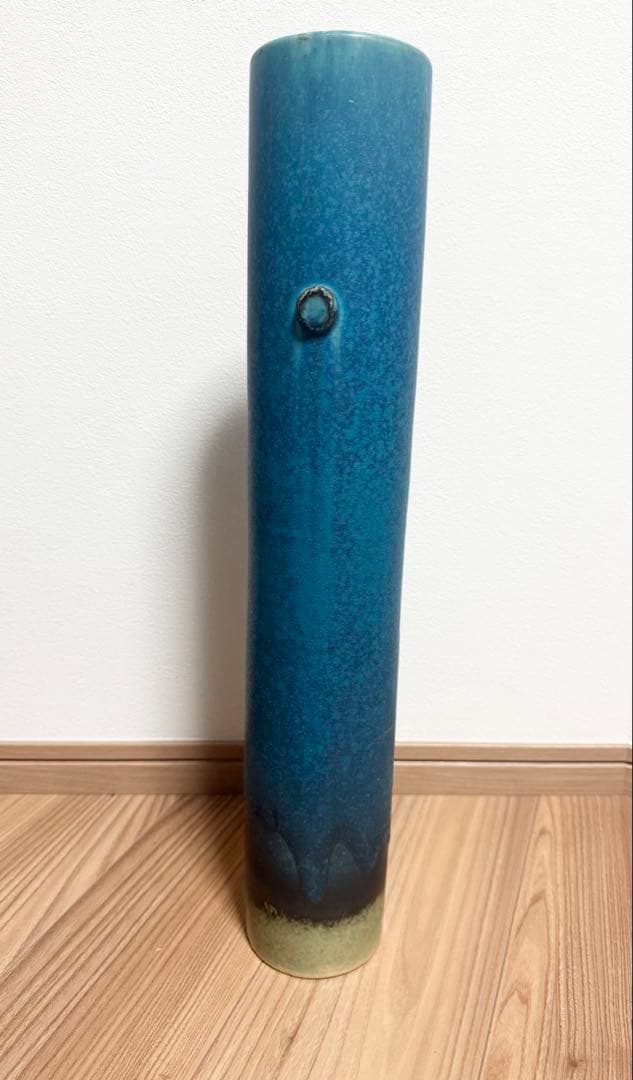 信楽焼　ブルー　大型 投入 花器