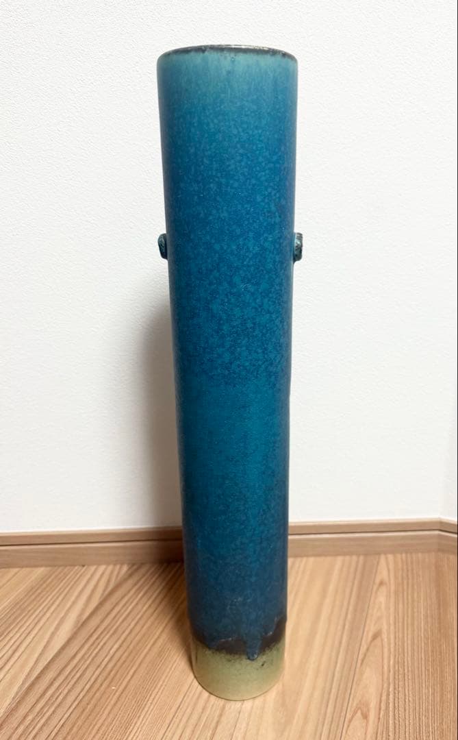 信楽焼　ブルー　大型 投入 花器