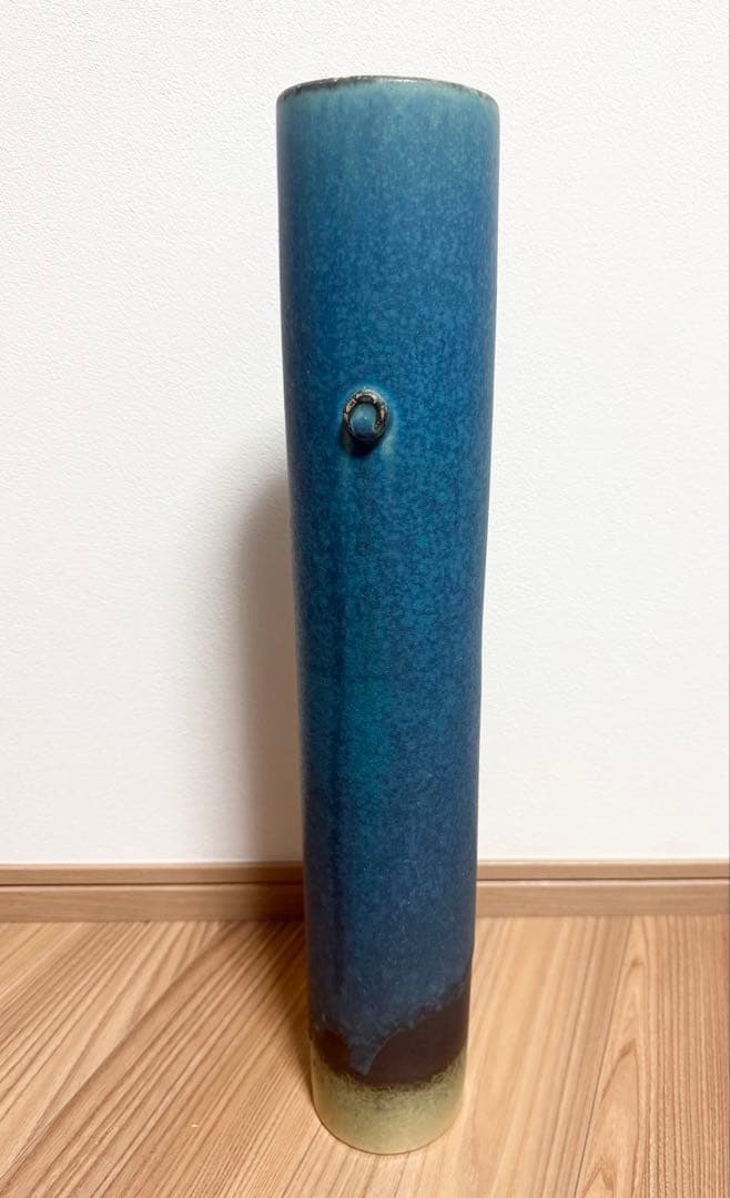 信楽焼　ブルー　大型 投入 花器