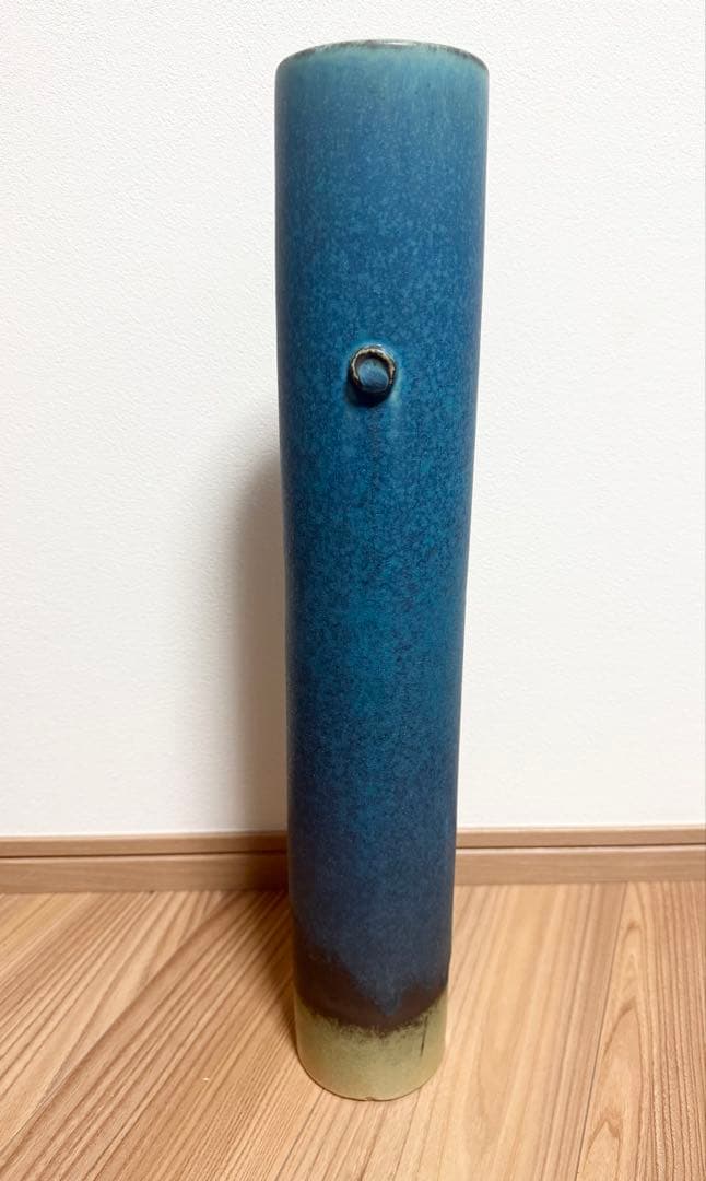 信楽焼　ブルー　大型 投入 花器