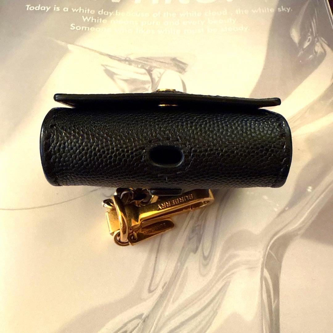 BURBERRY airpods pro ケース　ブラック　TBロゴ　レザー