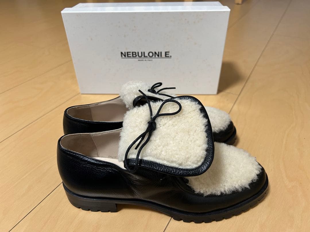 【美品】ネブローニ NEBULONIE ムートン ローファー 本革 36.5