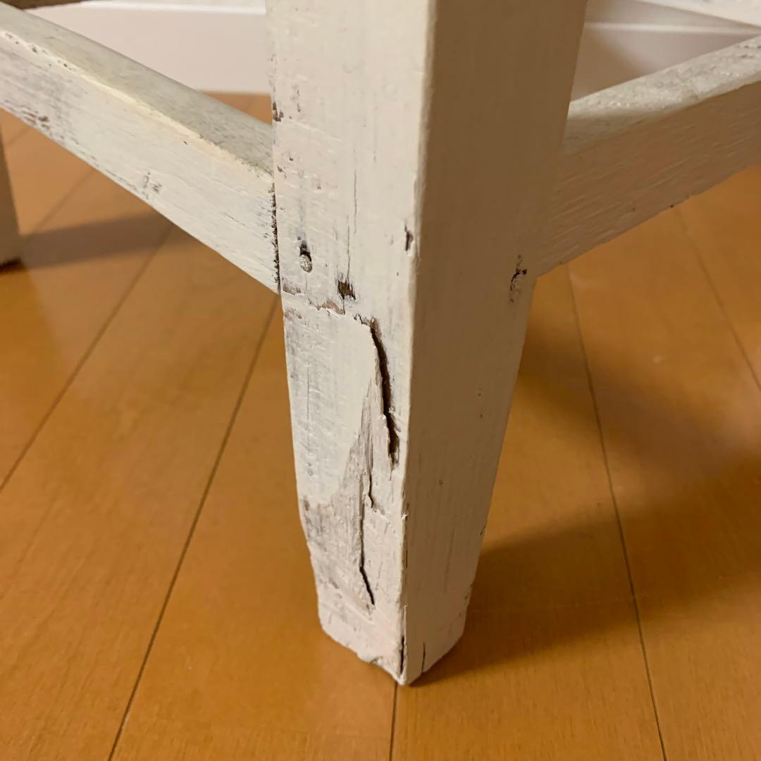 イギリス　アンティーク　スツール　チェア　陶器ナンバープレート付き