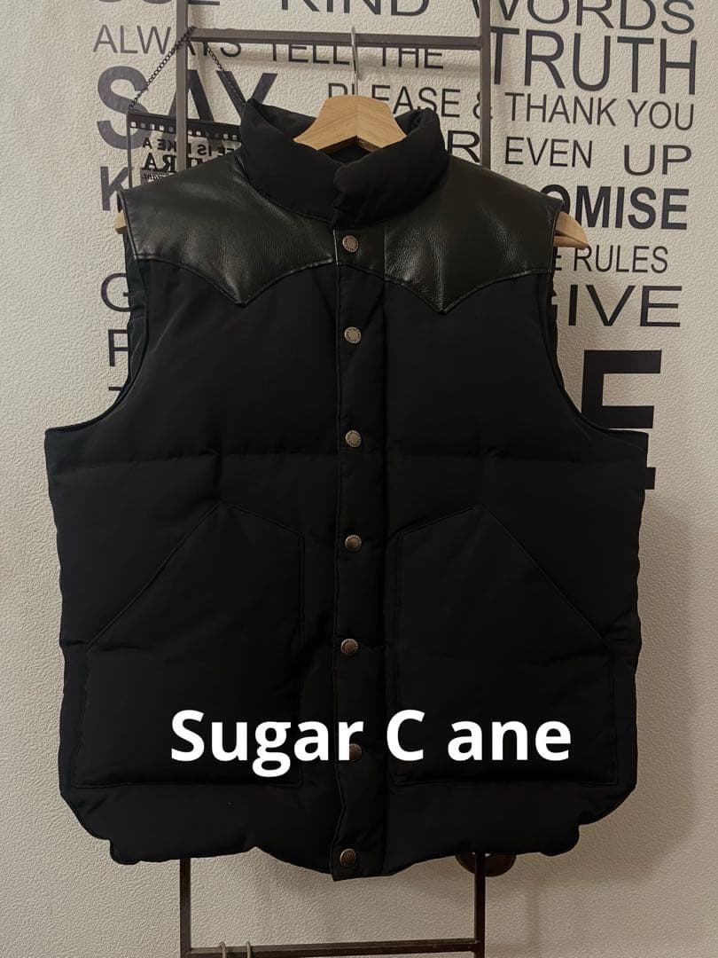 Sugar Cane ブラック ダウンベスト Lサイズ