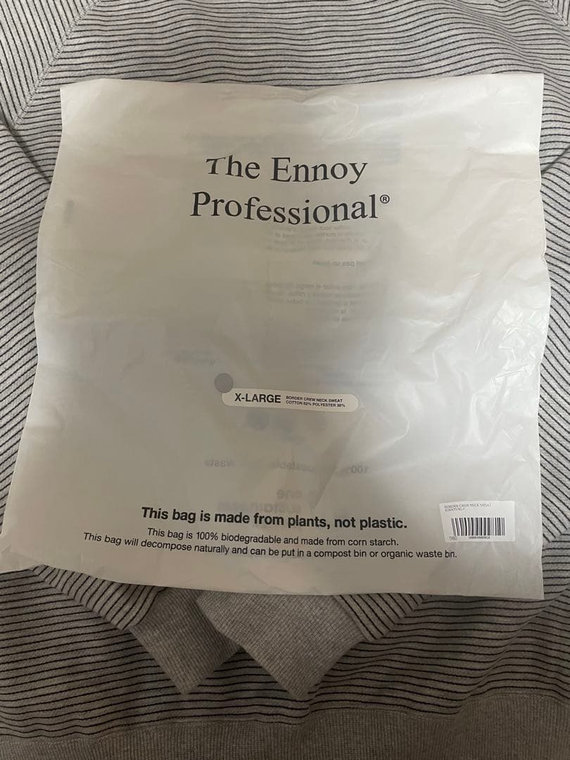 ENNOY BORDER CREW NECK SWEAT XLサイズ グレー