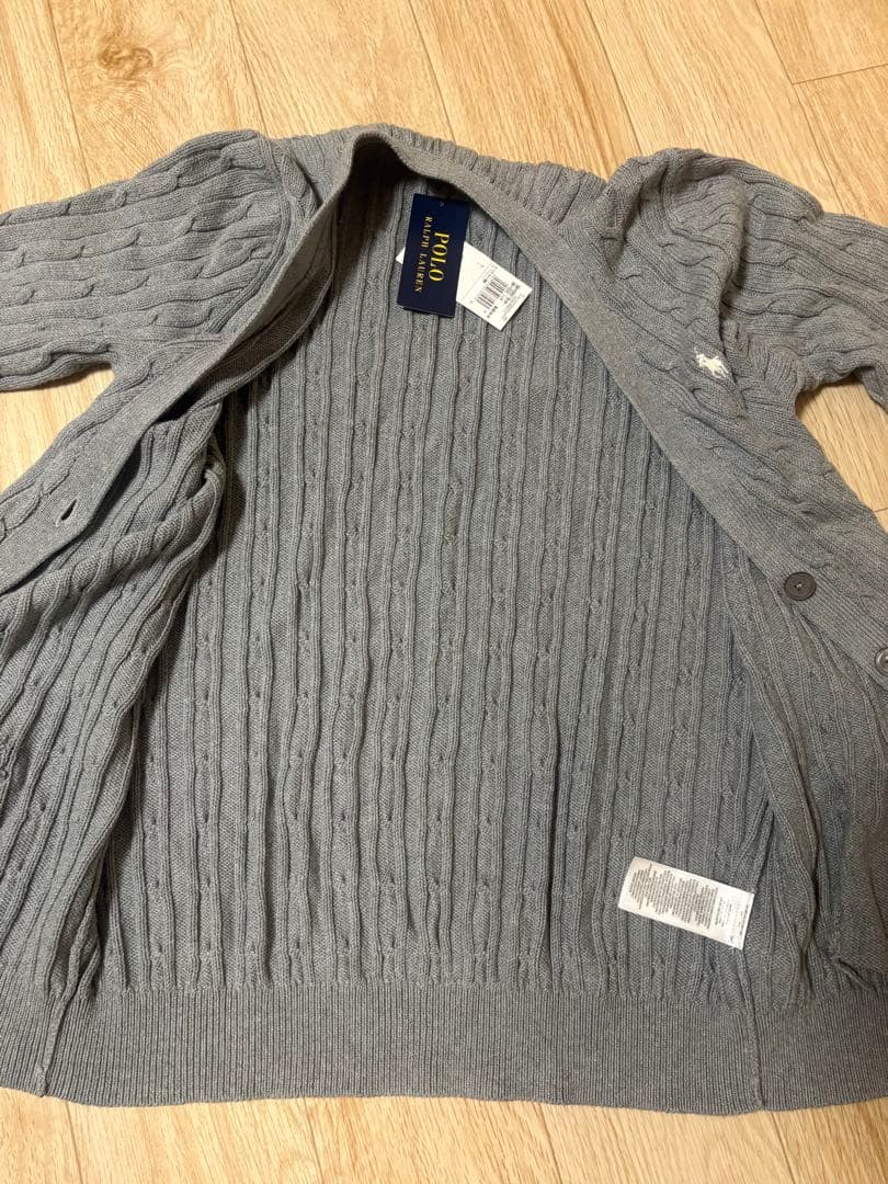 新品タグ付き POLO RALPH LAUREN カーディガン グレー XL