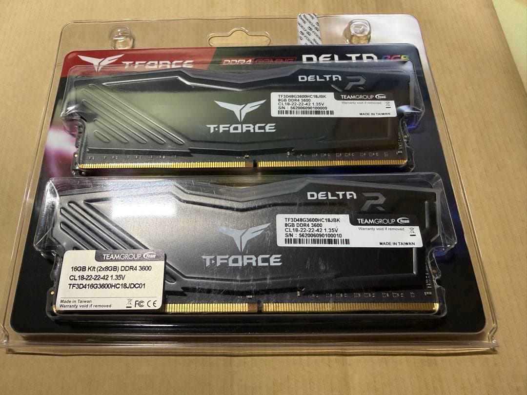 メモリー Team T-FORCE 16GB (2x8GB) DDR4 3600MHz