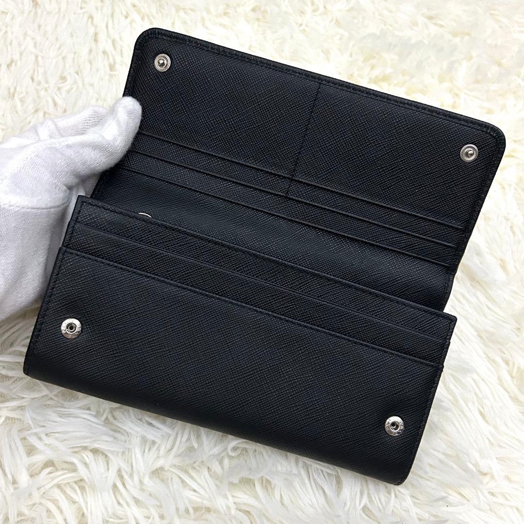 ［美品］PRADA SAFFIANO ROBOT シルバーメタル 長財布