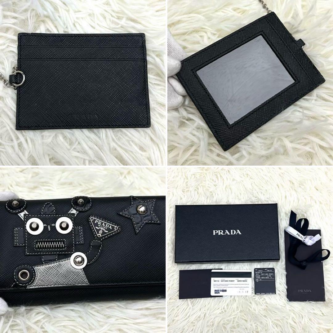 ［美品］PRADA SAFFIANO ROBOT シルバーメタル 長財布