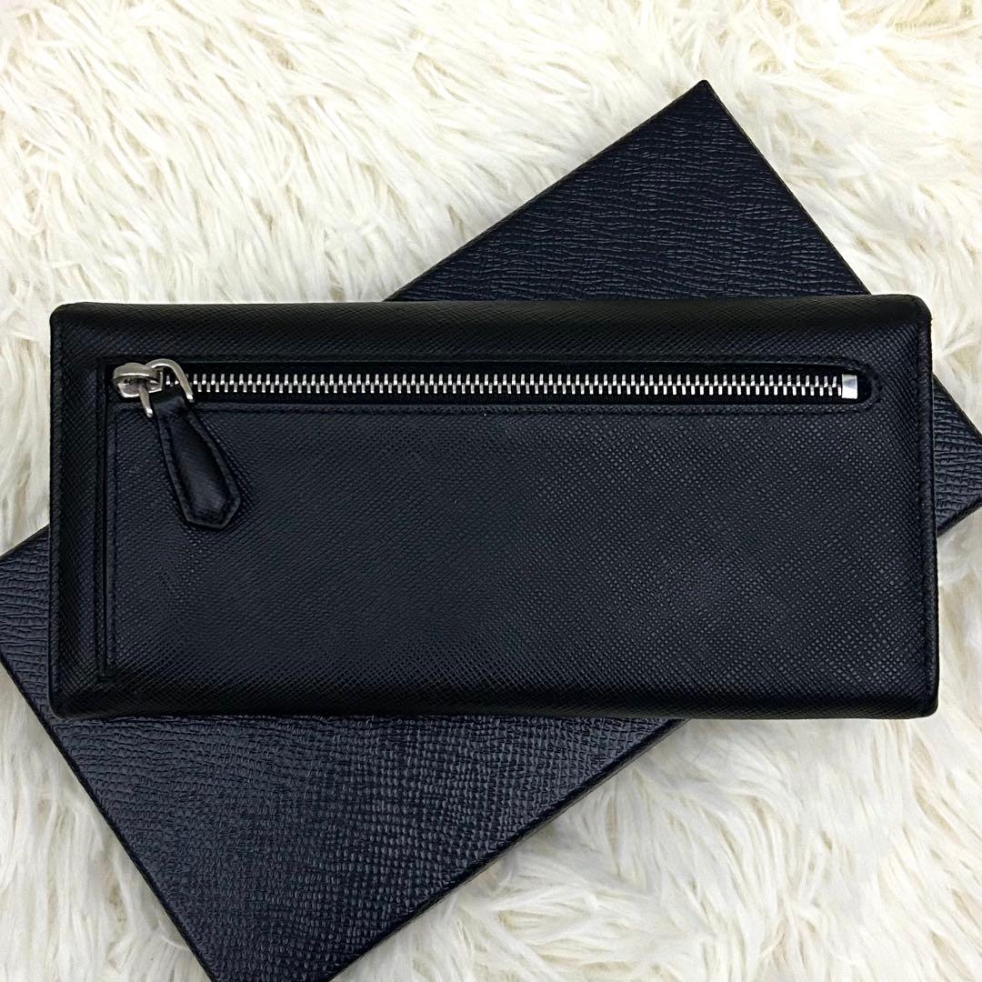 ［美品］PRADA SAFFIANO ROBOT シルバーメタル 長財布