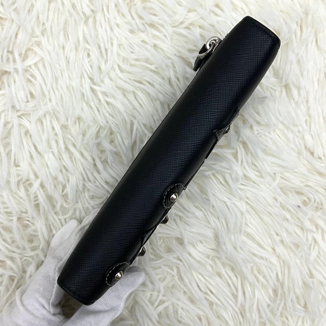 ［美品］PRADA SAFFIANO ROBOT シルバーメタル 長財布