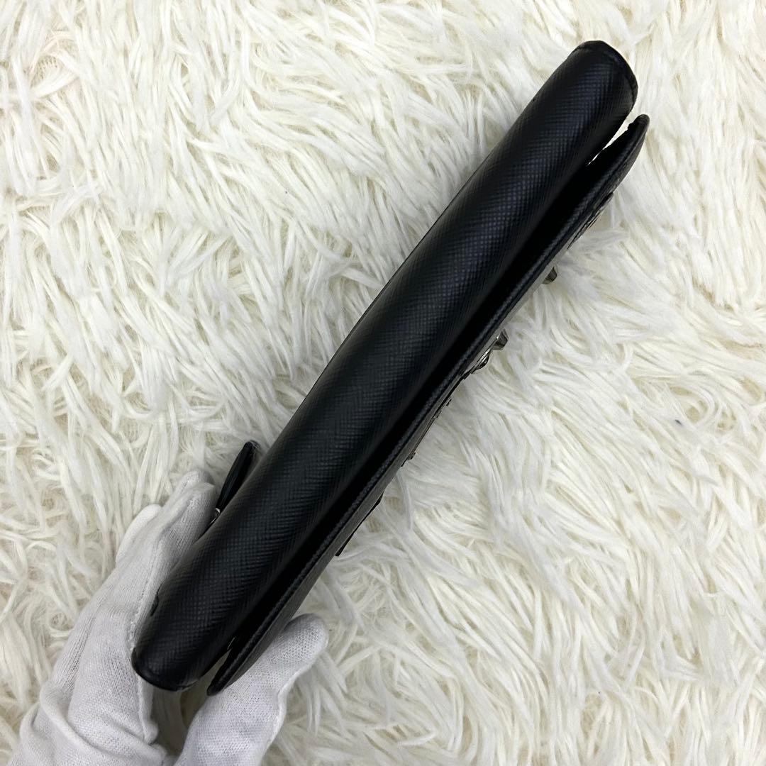 ［美品］PRADA SAFFIANO ROBOT シルバーメタル 長財布