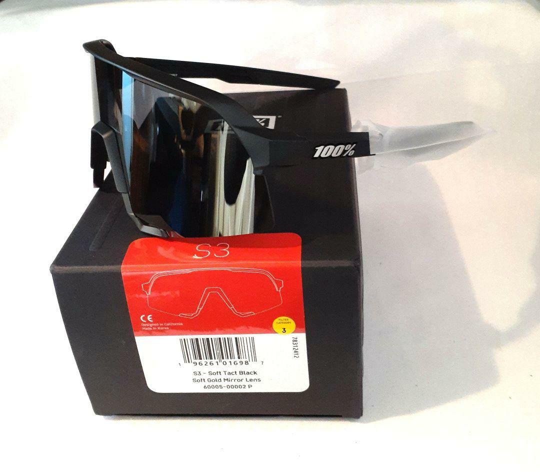 K 100% S3 ブラック ソフトゴールド ワンハンドレッド サングラス