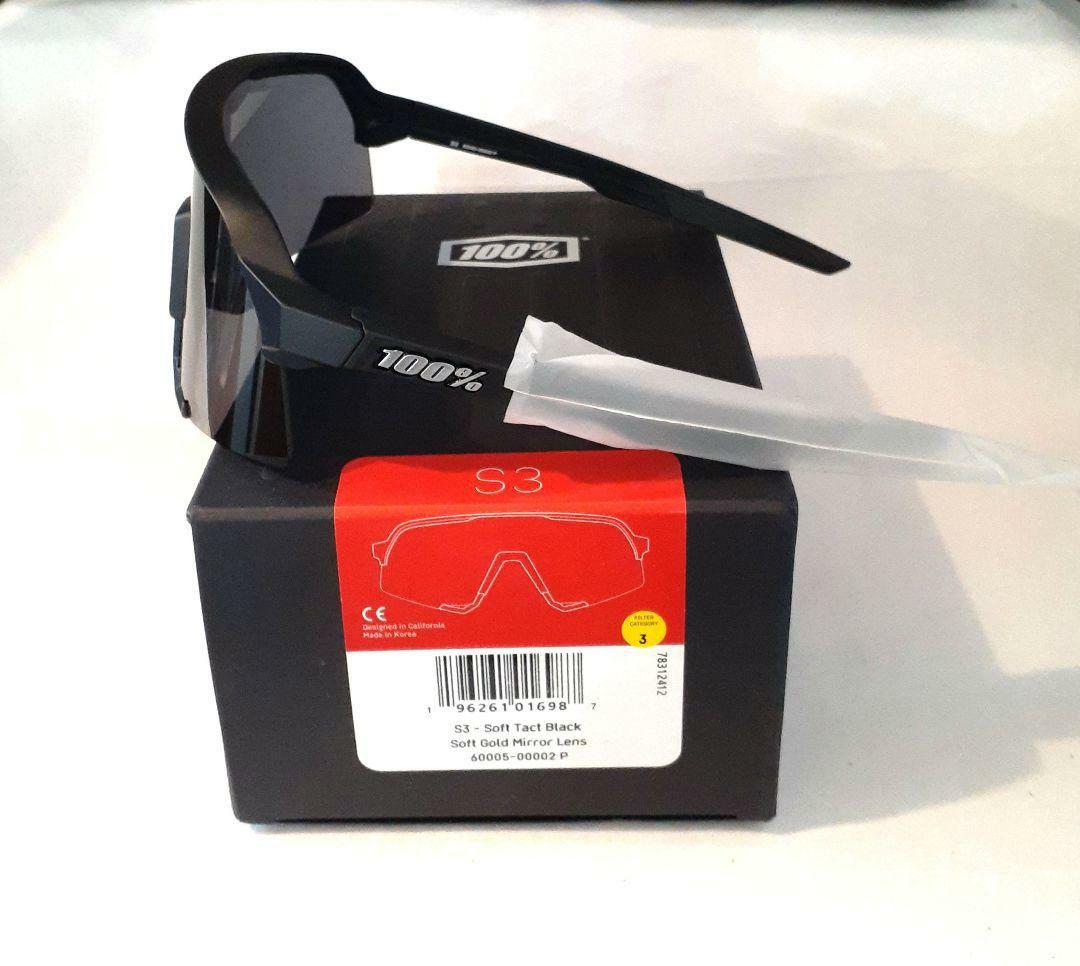 K 100% S3 ブラック ソフトゴールド ワンハンドレッド サングラス