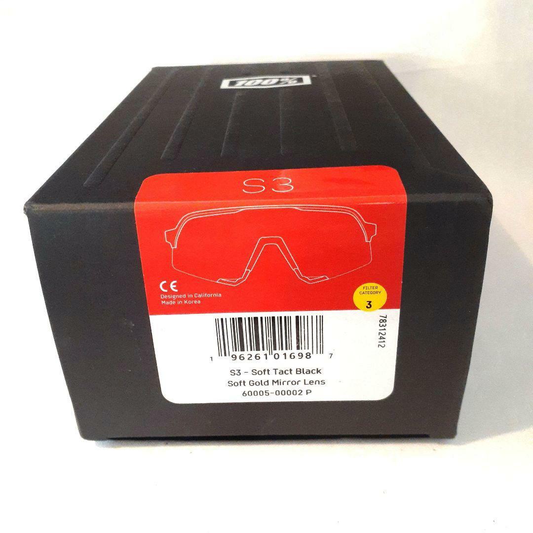 K 100% S3 ブラック ソフトゴールド ワンハンドレッド サングラス