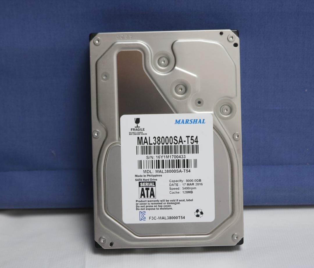 MARSHAL HDD MAL38000SA-T54 8TB　中古品