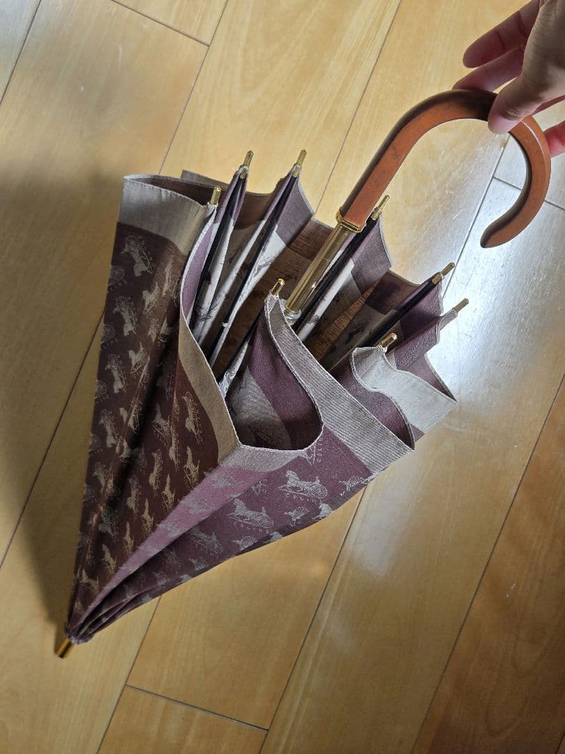 CELINE セリーヌ長傘 晴雨兼用傘 馬車ロゴ 総柄